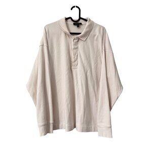 AYR Cream Collared All Year Round Courtside Polo Sweatshirt Womens Size XLarge